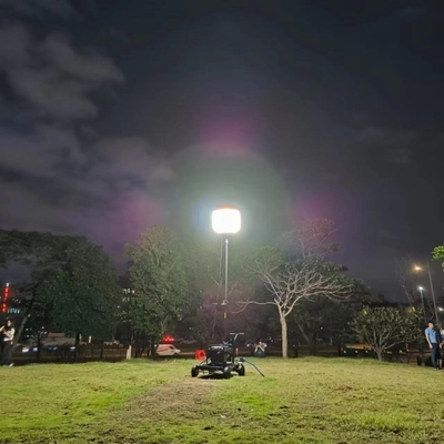 IP65 LED Telescopic Mast Inflatable Work Light Tower untuk konstruksi dan pekerjaan jalan