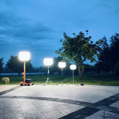 Menara pencahayaan berbentuk balon portabel 1000W dengan desain paten gerobak dan generator