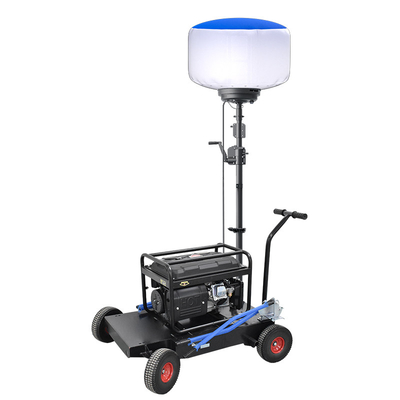 Hand Crank Tripod LED Outdoor Balloon Lampu 600W Mobile Light Tower Untuk Kontraktor