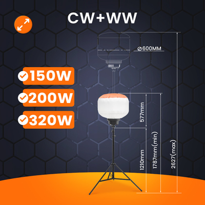 Lampu Balon Led Portable Konstruksi 320W Menara Lampu Diesel Untuk Pencahayaan Sementara