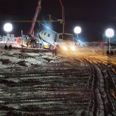 Pencahayaan 360 derajat Led Lampu balon 500W Menara lampu yang dapat ditarik untuk luar ruangan