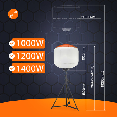 Tinggi Power Led Telescoping Light Tower 1400W Balon Outdoor Tower Lampu Untuk Industri