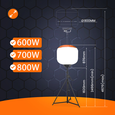 700W Led Lampu Balon 112000lm Lampu Menara Luar Untuk Pencahayaan Industri