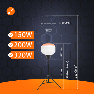 Baterai Berfungsi Balon Led Berguna Lagi 200W 320W Menara Pencahayaan Seluler Untuk Acara Luar Ruang