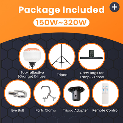 Baterai Berfungsi Balon Led Berguna Lagi 200W 320W Menara Pencahayaan Seluler Untuk Acara Luar Ruang