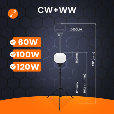 5000 Jam Lampu Led Balon 60W 100W LED Menara Lampu Untuk Partai Kamp