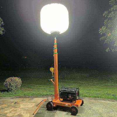 Menara Lampu Balon LED Portabel 800W 128000lm IP65 Penerangan 360°